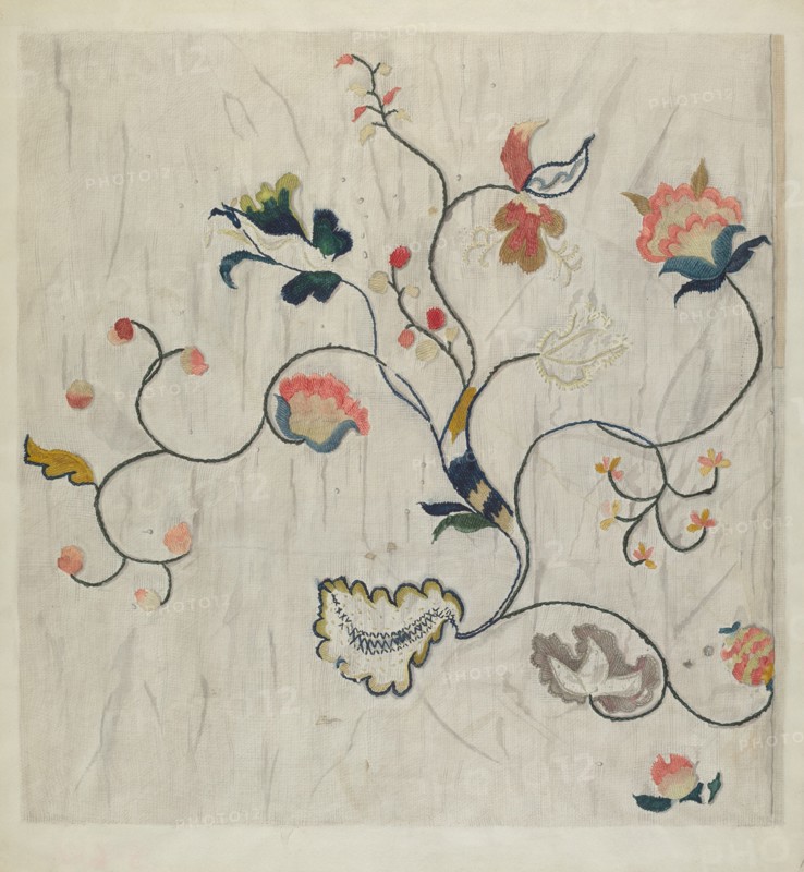 Bedspread (Detail), c. 1938. Creator: Mildred E Bent.