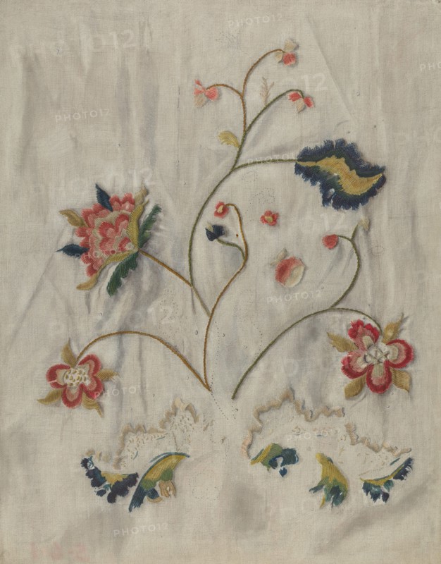 Bedspread (Detail), c. 1938. Creator: Mildred E Bent.