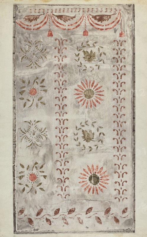 Stencilled Wall, 1935/1942. Creator: Mildred E Bent.