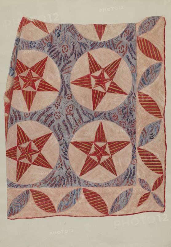 Quilt Applique, 1935/1942. Creator: Mildred E Bent.