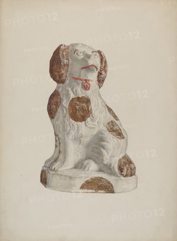 Chalkware Dog, c. 1941. Creator: Sadie Berman.