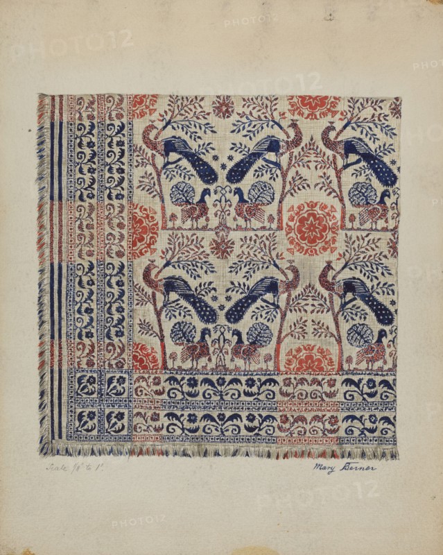 Woven Coverlet, c. 1936. Creator: Mary Berner.