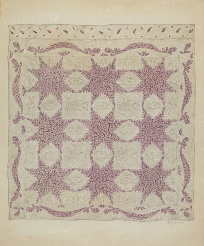 Patchwork Quilt, c. 1936. Creator: Mary Berner.