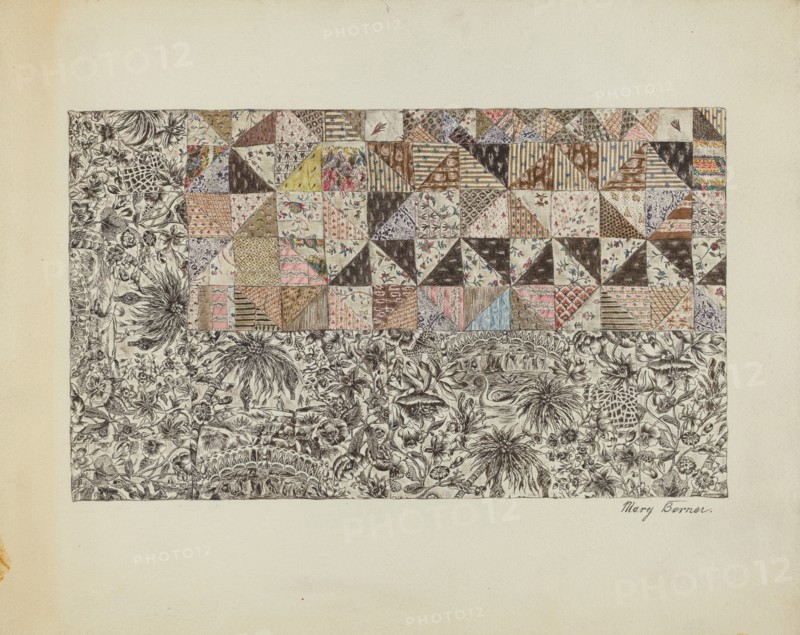Patchwork Bedspread, c. 1937. Creator: Mary Berner.