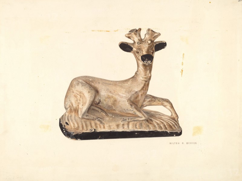 Chalkware Deer, c. 1939. Creator: Milton Bevier.