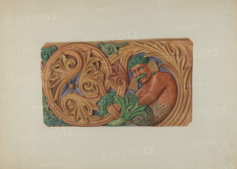 Ornamental Woodcarving - Stern Board?, c. 1940. Creator: Laura Bilodeau.