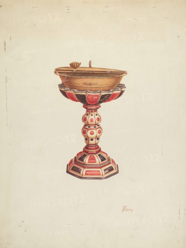 Baptismal Font and Stand, 1939. Creator: Hal Blakeley.