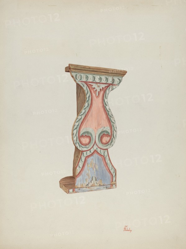 Painted Wall-stand for Flowers, etc., 1939. Creator: Hal Blakeley.