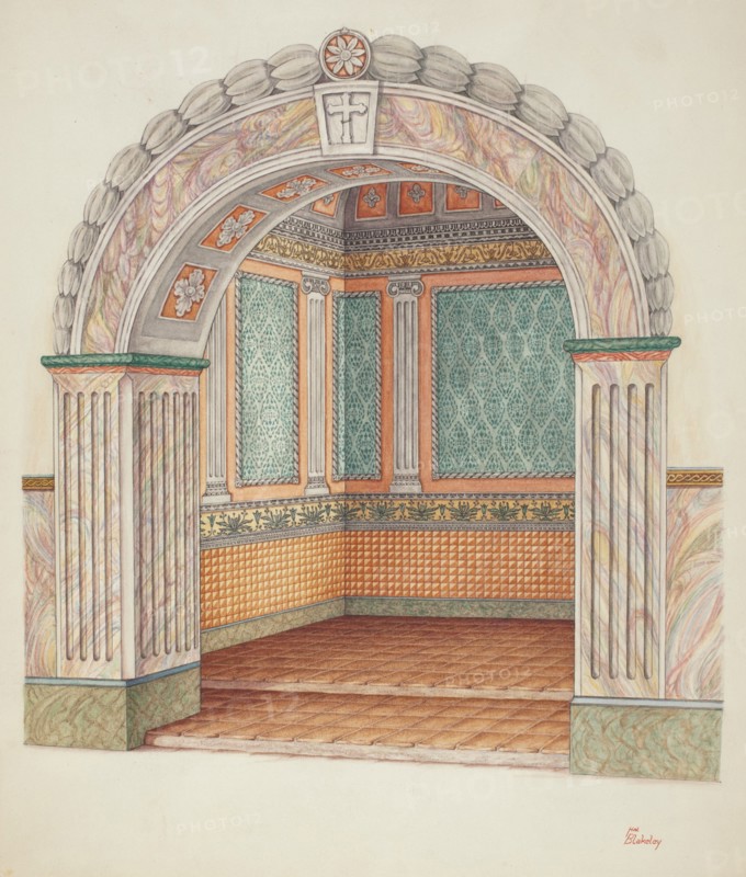 Wall Painting, 1939. Creator: Hal Blakeley.