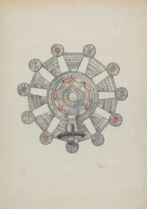 Candleholder (Candelero) Cut Tin, 1940. Creator: Hal Blakeley.
