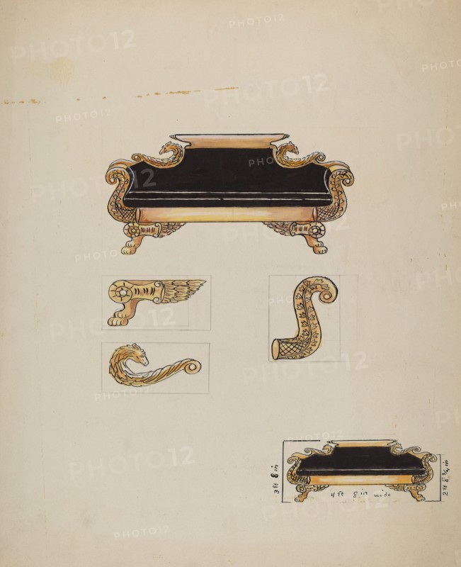 Sofa, c. 1936. Creator: Wellington Blewett.
