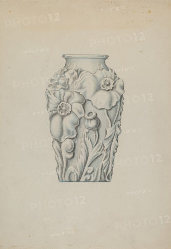 Milk Glass Vase, c. 1936. Creator: Wellington Blewett.