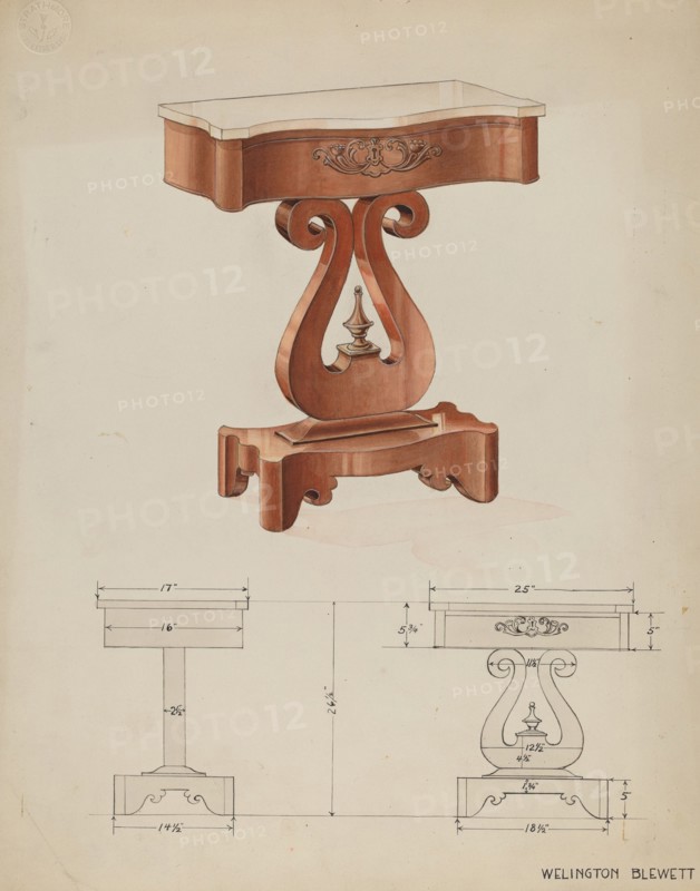 Table, c. 1936. Creator: Wellington Blewett.