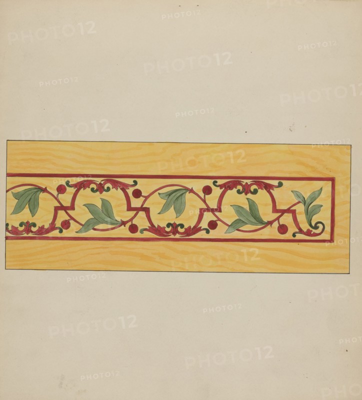 Decorative Panel from Rail Car Interior, c. 1936. Creator: Wellington Blewett.