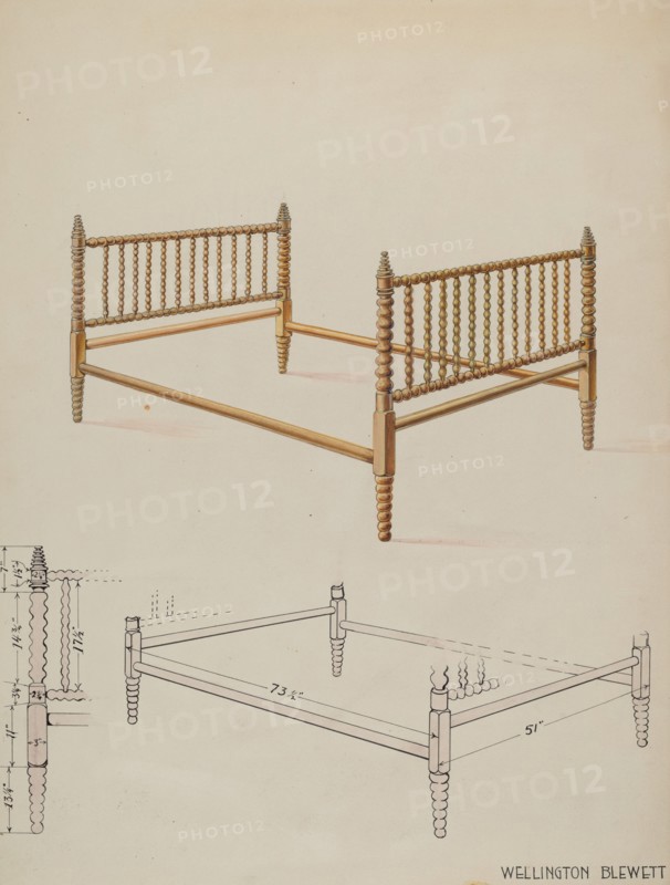 Bed, c. 1936. Creator: Wellington Blewett.