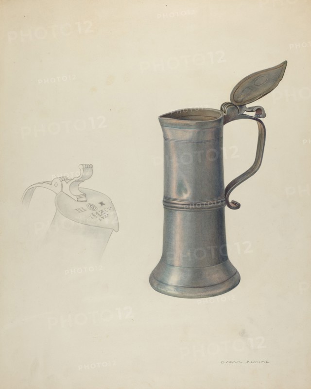 Pewter Tankard, c. 1941. Creator: Oscar Bluhme.