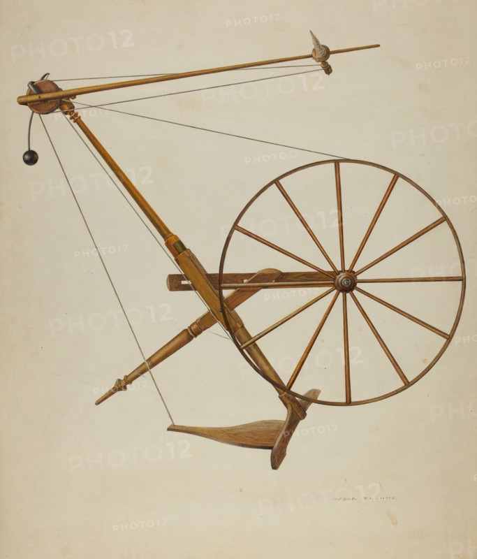 Spinning Wheel, 1941. Creator: Oscar Bluhme.