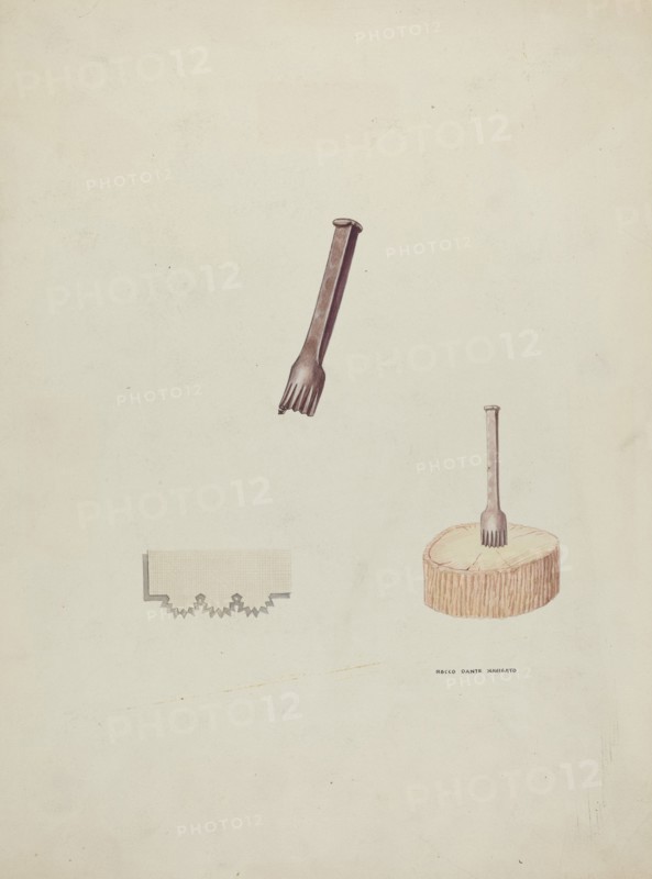 Plinker and Wood Block, 1935/1942. Creator: Oscar Bluhme.