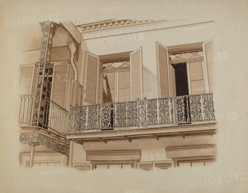 Cast Iron Balcony Rail, c. 1936. Creator: Joseph L. Boyd.