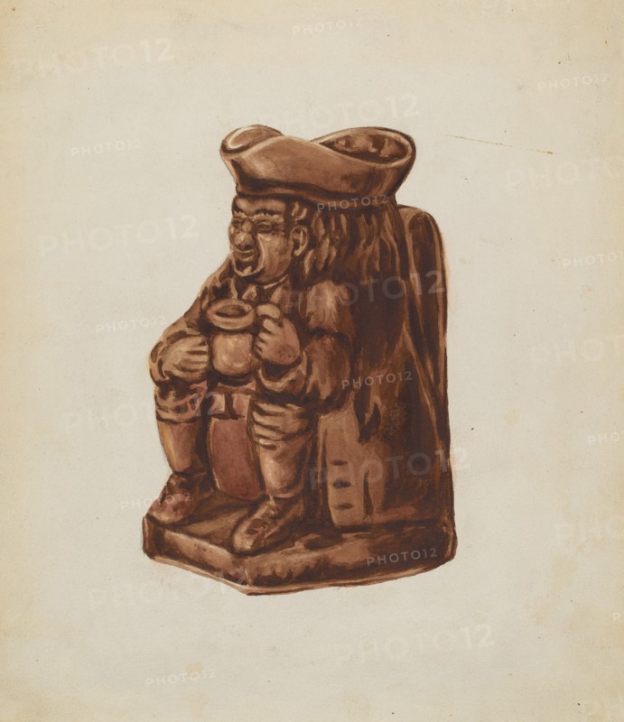 Brown Pottery Toby Jug, c. 1936. Creator: Dorothy Brennan.
