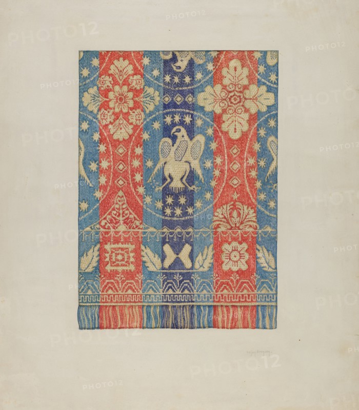 Woven Coverlet, c. 1937. Creator: Helen Bronson.