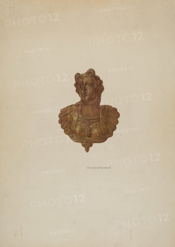 Mirror Support - Lady Bust, c. 1941. Creator: Helen Bronson.