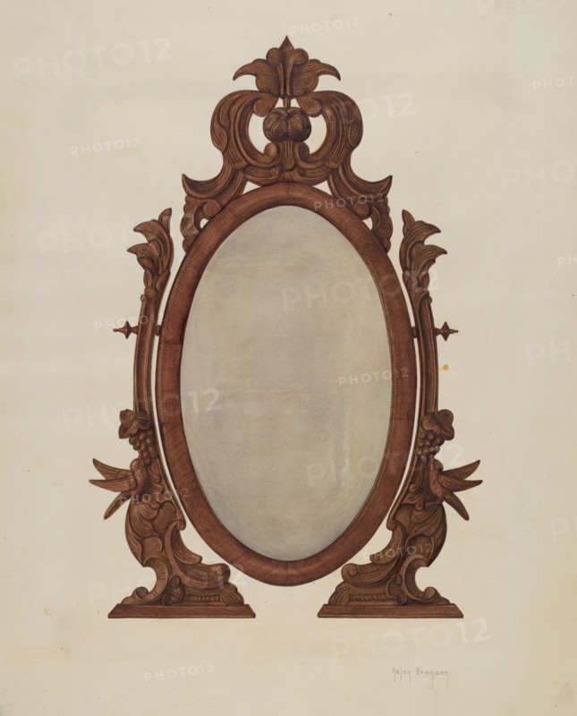 Table Mirror, 1935/1942. Creator: Helen Bronson.