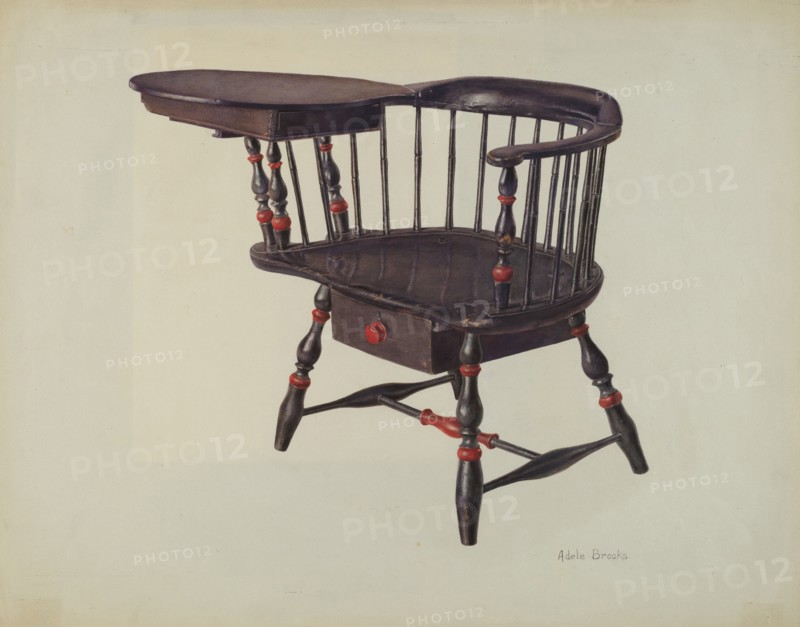 Harvard Student's Chair (Windsor), c. 1938. Creator: Adele Brooks.