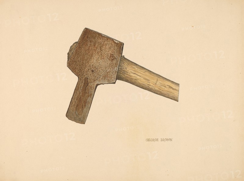 Post Hole Axe, c. 1940. Creator: George C. Brown.