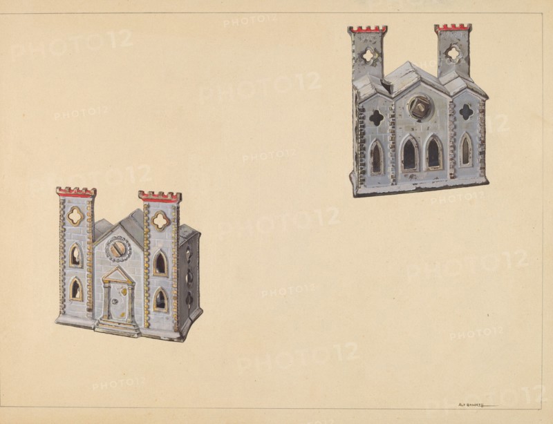 Cathedral Coin Box, c. 1938. Creator: Alf Bruseth.