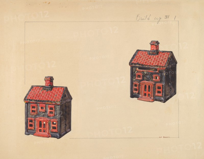 House Coin Bank, c. 1938. Creator: Alf Bruseth.