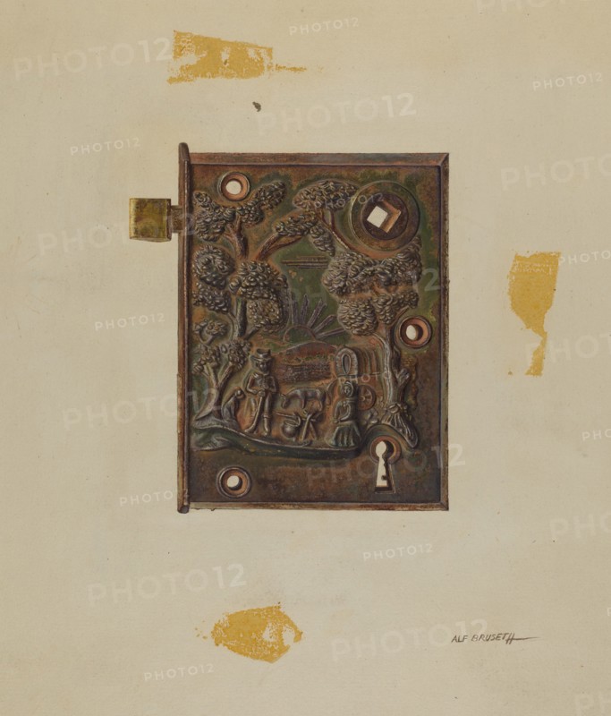 Door Lock, c. 1940. Creator: Alf Bruseth.