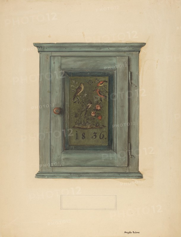 Zoar Blue Bonnet Cabinet, c. 1940. Creator: Angelo Bulone.