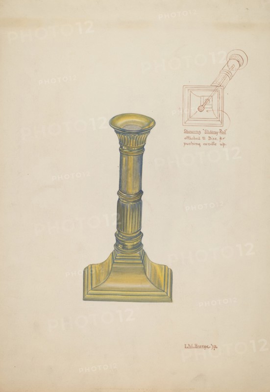 Candlestick, 1937. Creator: Irene M. Burge.
