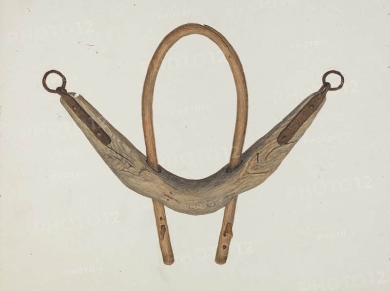 Oxen Yoke, c. 1937. Creator: Earl Butlin.