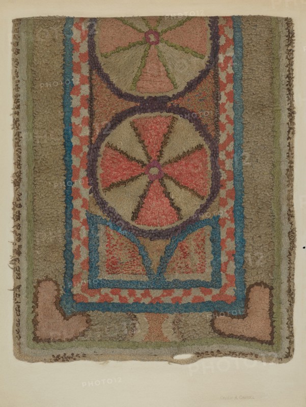 Shaker Tufted Wool Rug, c. 1938. Creator: Orville A. Carroll.