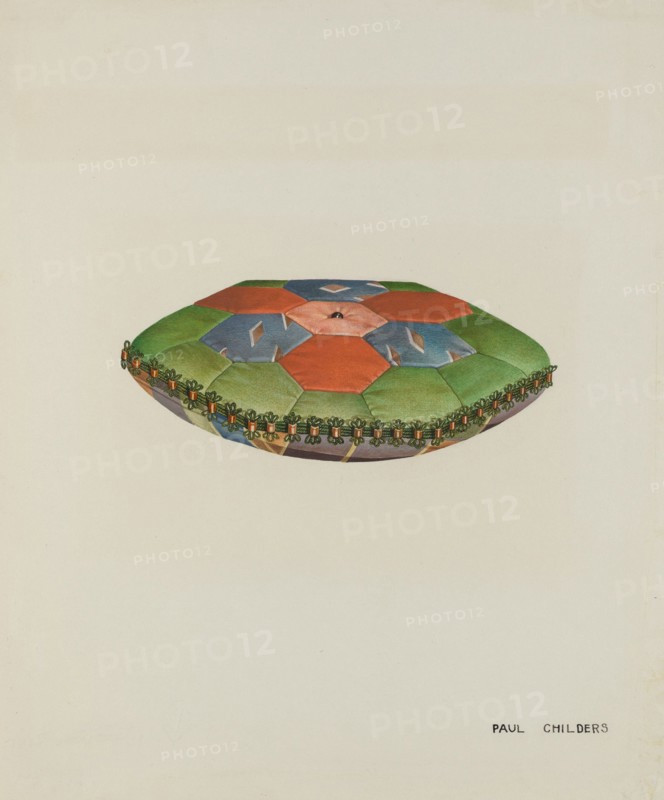 Shaker Pin Cushion, c. 1937. Creator: William Paul Childers.