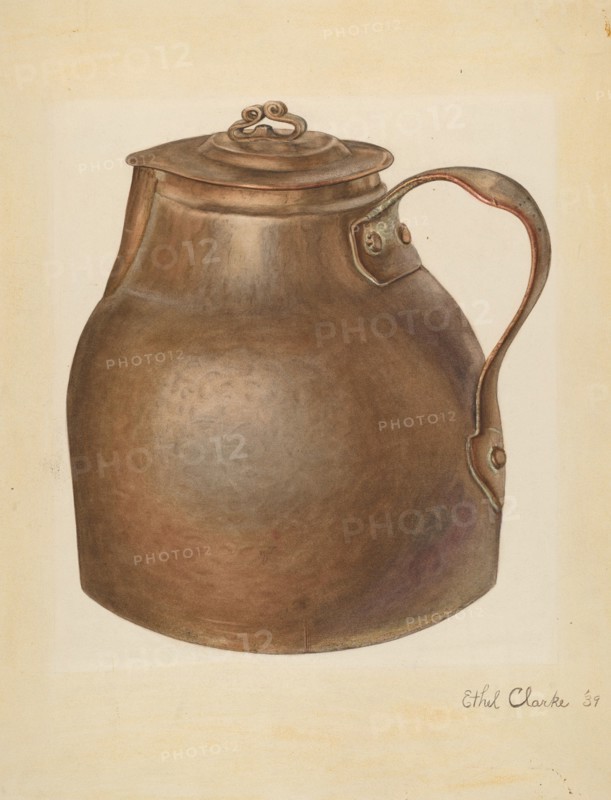 Copper Water Vessel, 1939. Creator: Ethel Clarke.