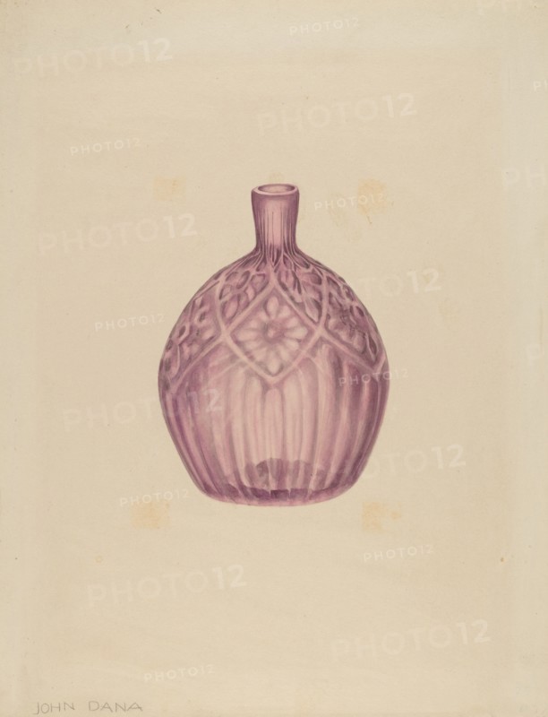 Glass Cologne Bottle, c. 1940. Creator: John Dana.