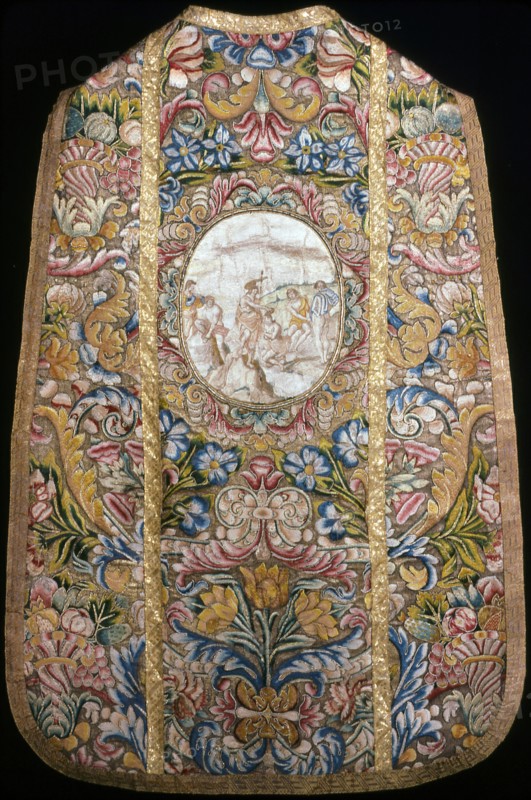 Chasuble with Medallion Depicting John the Baptist, Italy, 1575/1625. Creator: Unknown.