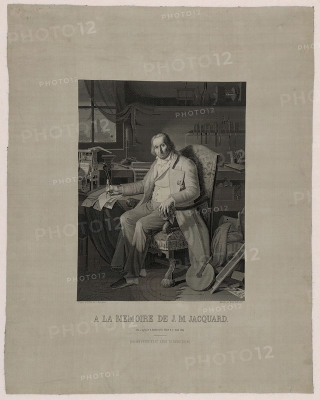 Portrait of Joseph Marie Jacquard (1752-1834), Lyon, 1839. Creator: Michel-Marie Carquillat.