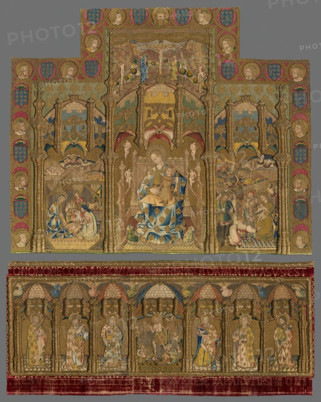 Retable depicting the Madonna and Child, the Nativity, and the Adoration of the Magi..., c. 1468. Creator: Unknown.
