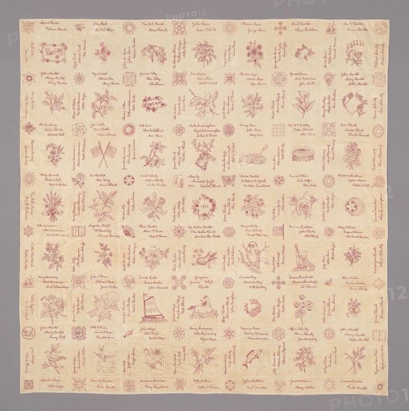 Signature Quilt, Illinois, 1896. Creator: Unknown.