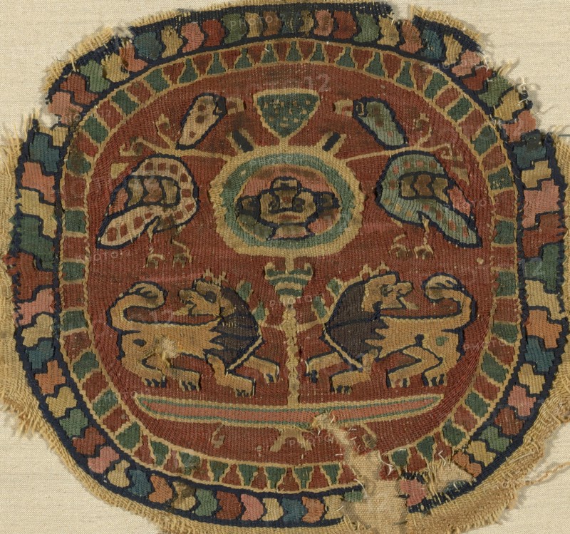 Roundel, Egypt, Roman period (30 B.C.-641 A.D.)/ Sassanid period (621-629), 6th/8th century. Creator: Unknown.