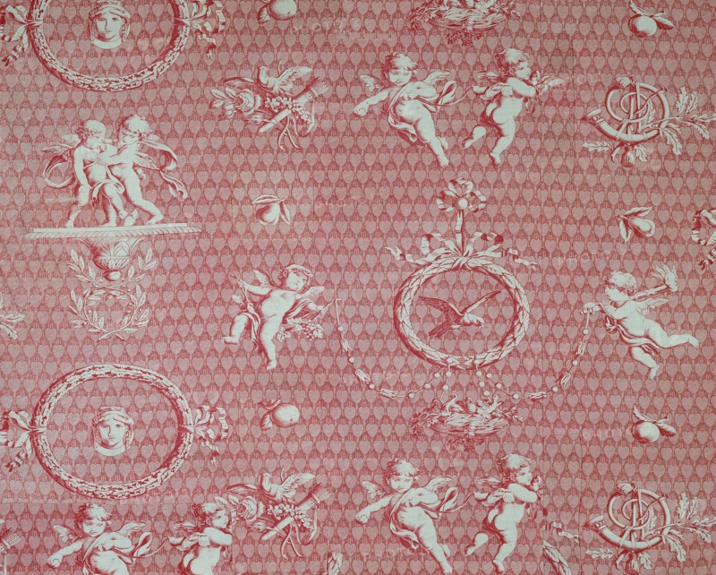 Amorini et Medallions (Cupid and Medallions) (Furnishing Fabric), France, c. 1810. Creator: Christophe-Philippe Oberkampf.