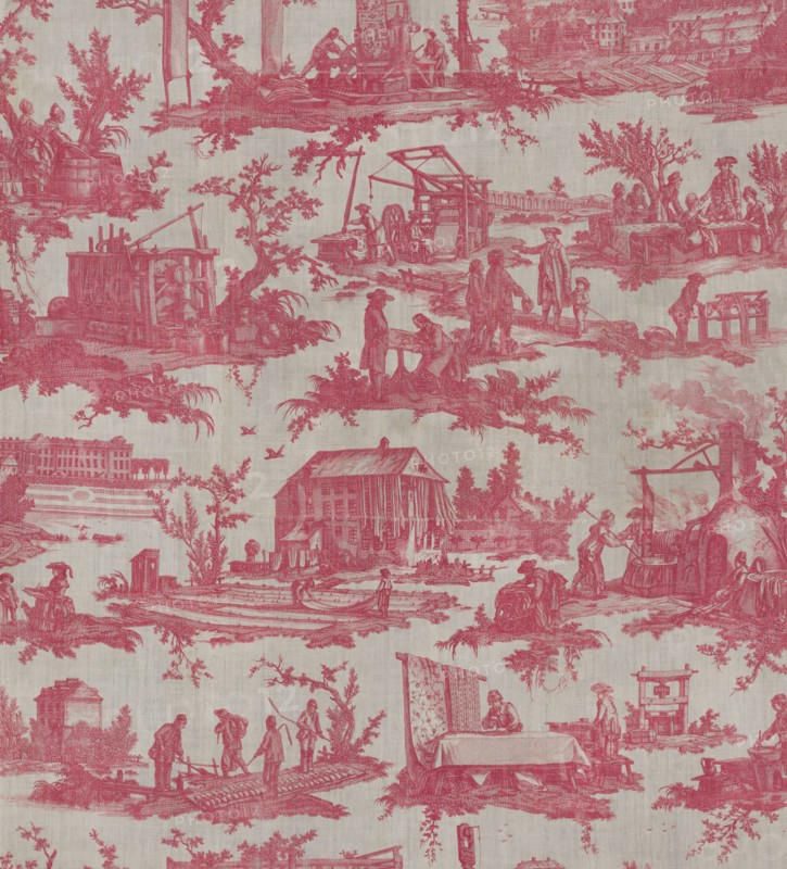 Les Travaux de la Manufacture (The Activities of the Factory) (Furnishing Fabric), France, 1783/84. Creator: Oberkampf Manufactory.