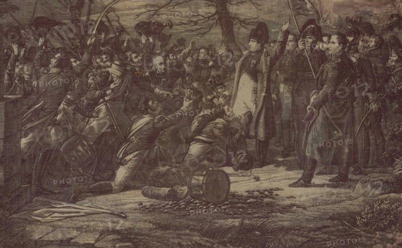 Le Retour de L'Ile d'Elbe (The Return from the Isle of Elba) (Furnishing Fabric), Nantes, c. 1830. Creator: Favre-Petitpierre et Cie.