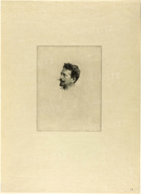 Portrait of Félicien Rops, c. 1895. Creator: Adrien Lambert Jean de Witte.