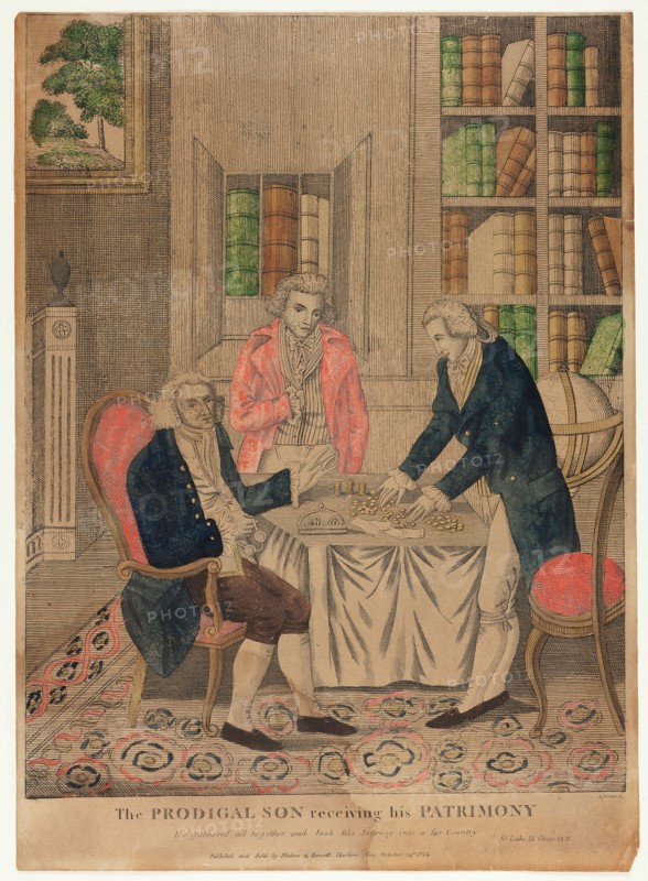The Prodigal Son Receiving His Patrimony, n.d. Creator: Amos Doolittle.