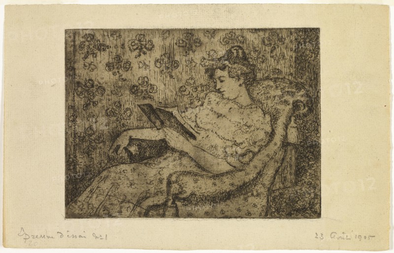 Seated Woman Reading, 1905. Creator: Georges Lemmen.